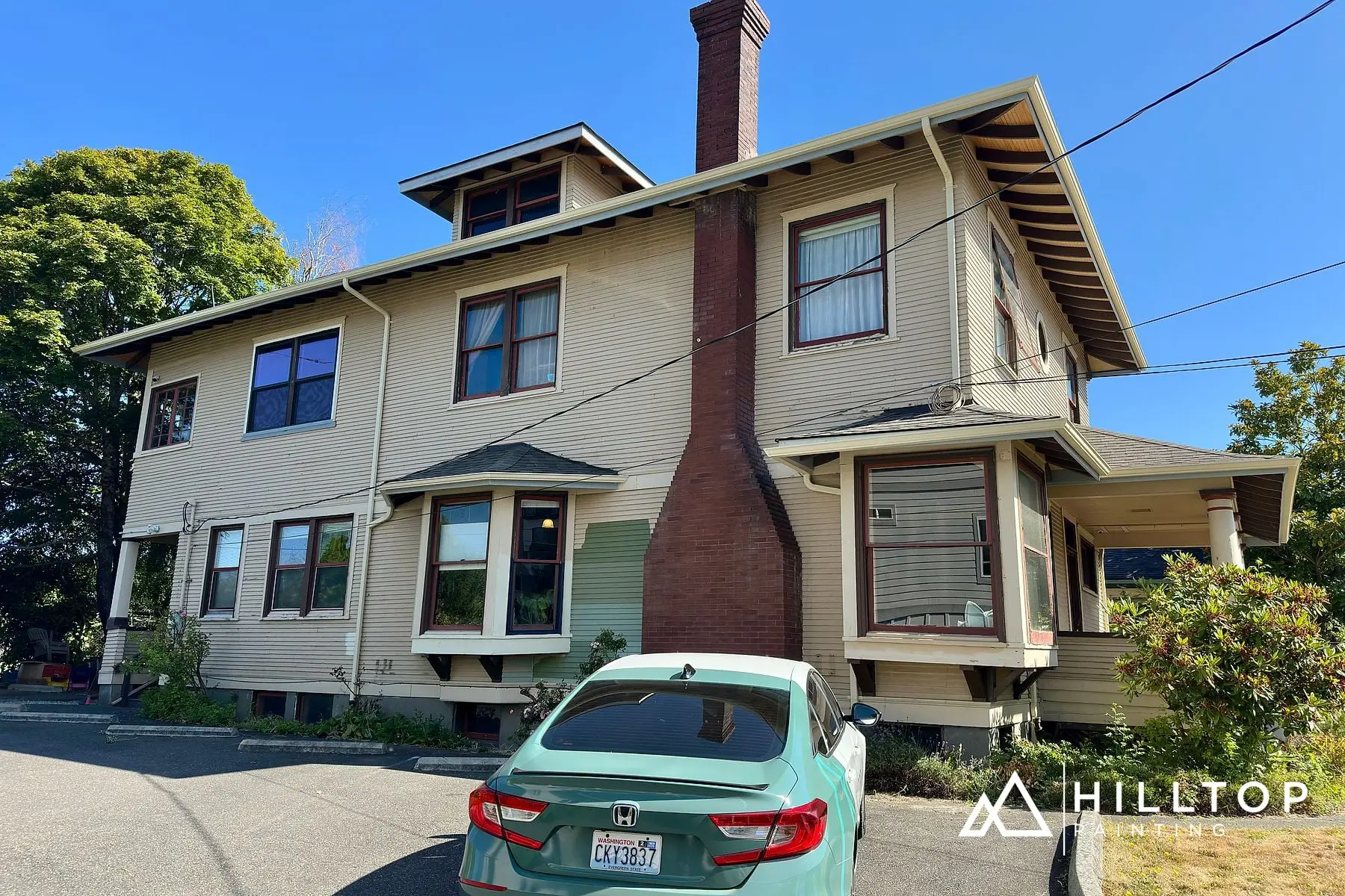 Two-Tone Green on a 1903 Foursquare — Exterior, Soffits & Both Porches in Bellingham — photo 4