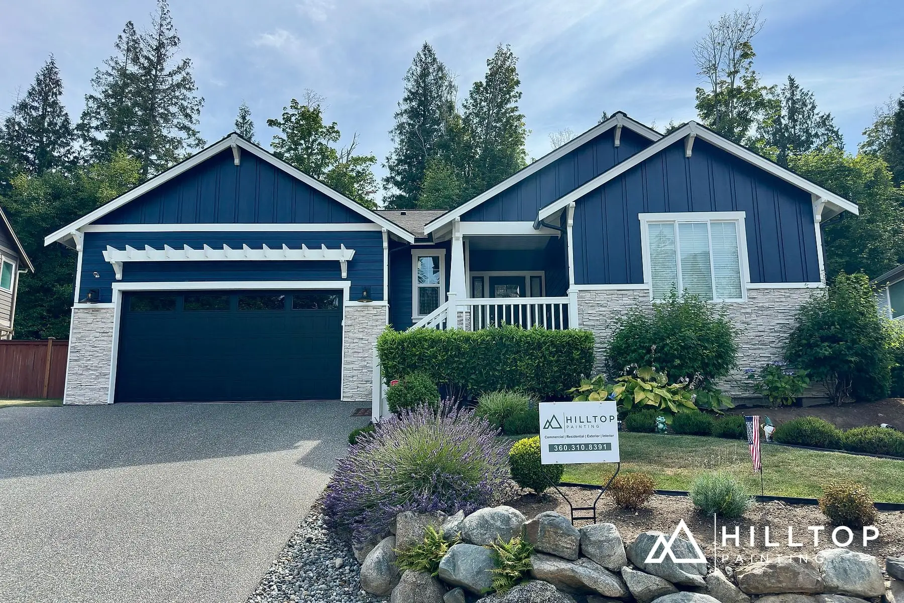 After: Cream to Deep Navy — a Blaine Craftsman Redone Inside & Out