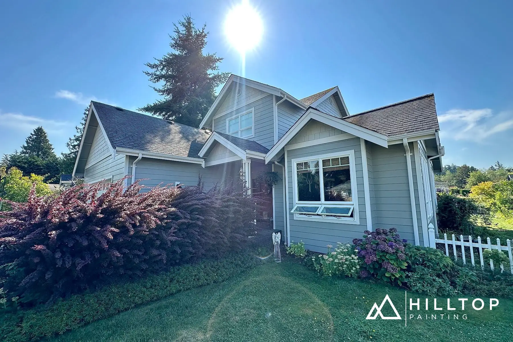 A Blaine Two-Story in Fresh Gray-Blue, Garden Untouched