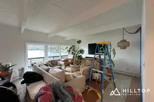 Creamy SW 7012 Through a Mid-Century Lake Whatcom Home — Bellingham, WA 98229