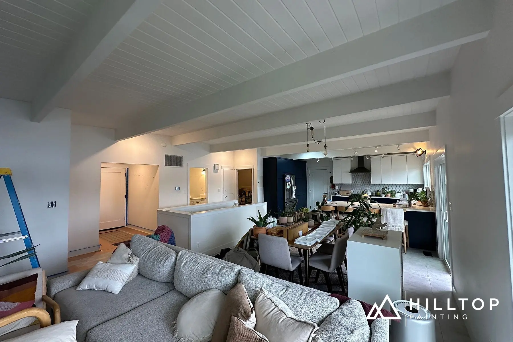 Creamy SW 7012 Through a Mid-Century Lake Whatcom Home — Bellingham, WA 98229