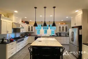 A White Farmhouse Kitchen & Its Matching Bath — Early Bellingham Cabinet Work That Still Holds Up — Bellingham, WA 98226