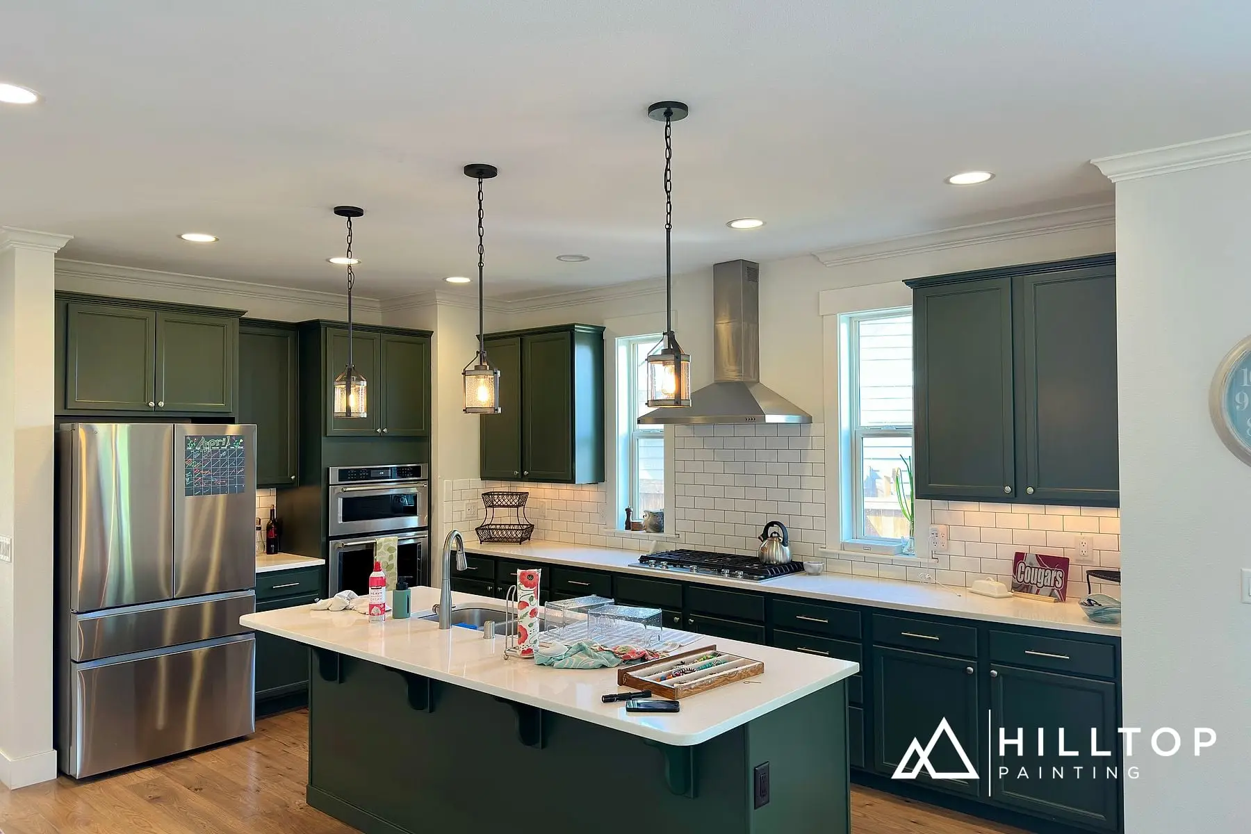 After: 37 Doors to Foxhall Green SW 9184 — a Bellingham Kitchen Cabinet Repaint